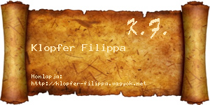 Klopfer Filippa névjegykártya